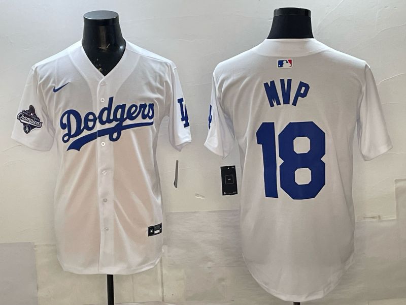 Men Los Angeles Dodgers #18 Mvp White Game 2026 Nike MLB Jersey style 07